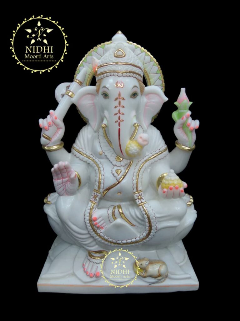 white marble ganesh idol