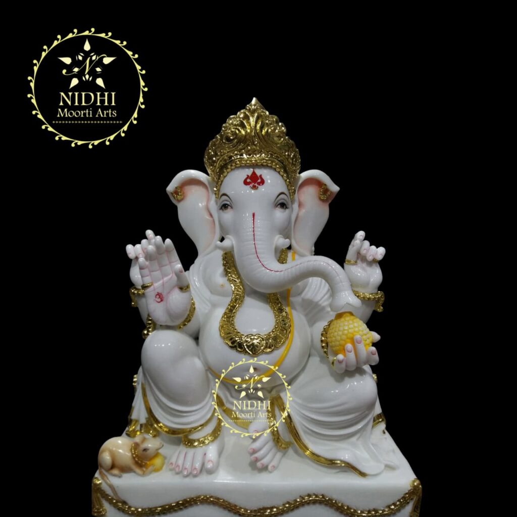white marble ganesh idol