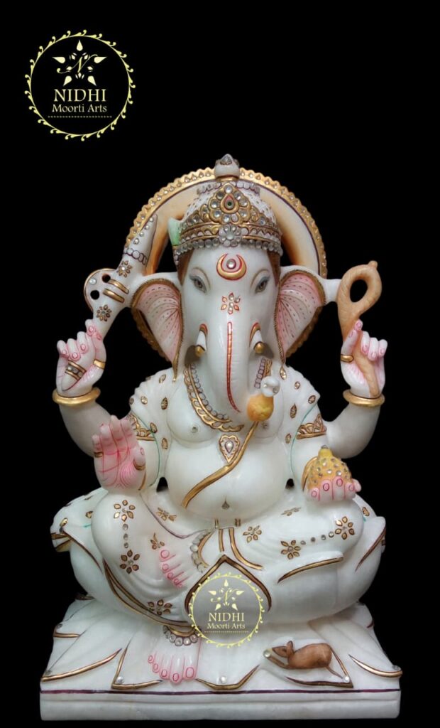white marble ganesh idol