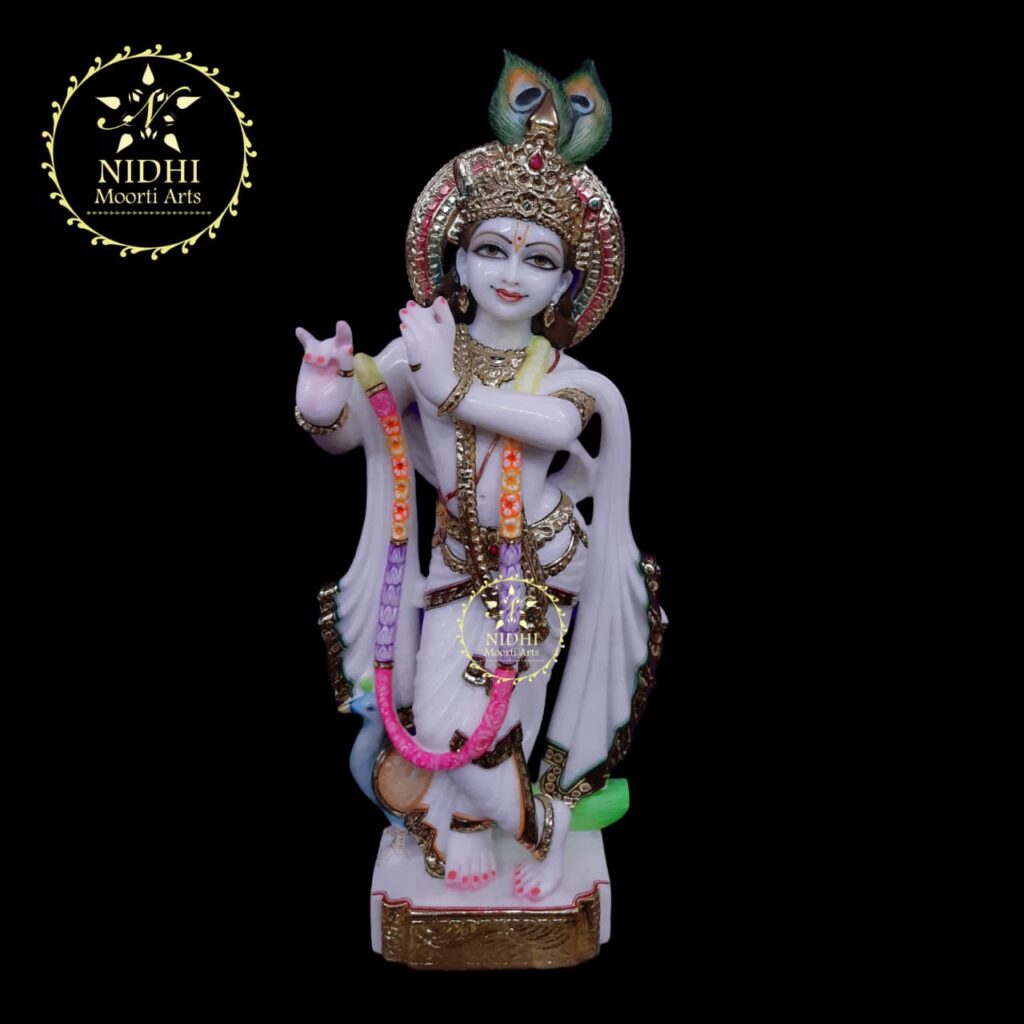 white marble krishna idol