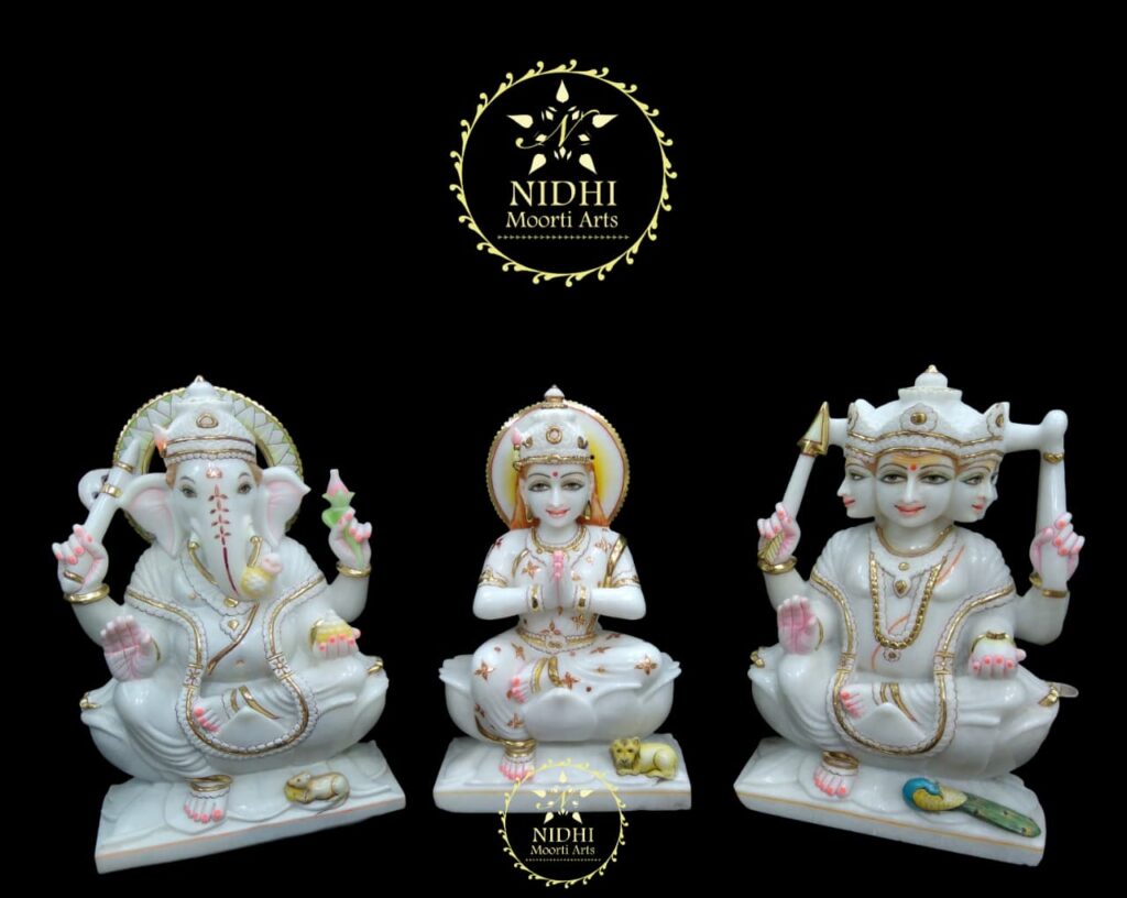 white marble shiv parivar idols